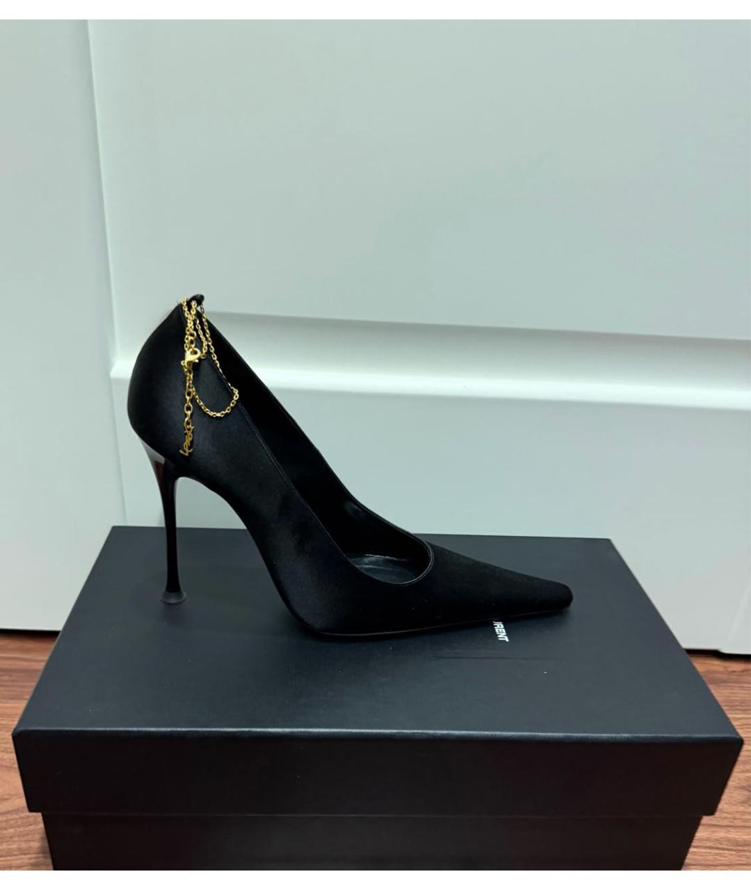 SAINT LAURENT Черные текстильные туфли, фото 5