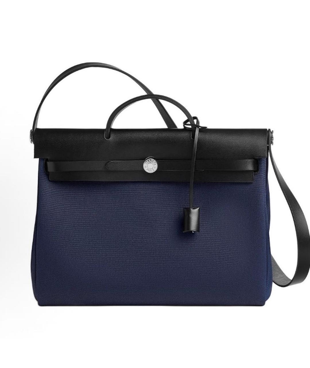 HERMES Темно-синяя тканевая сумка на плечо, фото 9