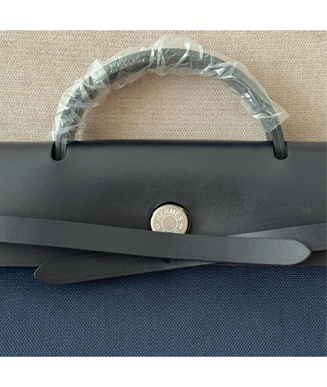 HERMES Темно-синяя тканевая сумка на плечо, фото 6