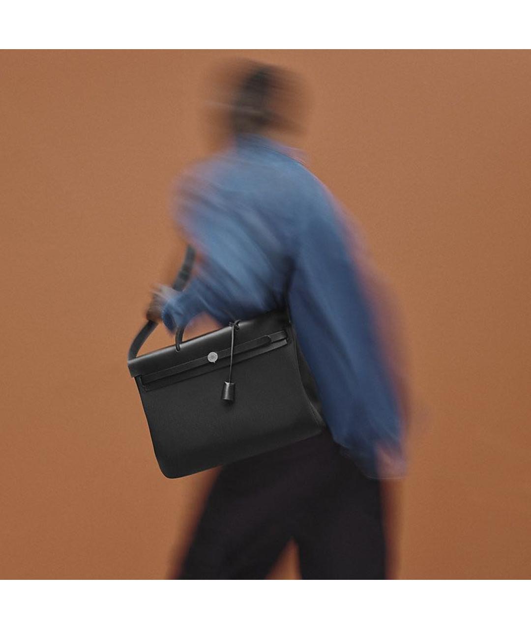 HERMES Темно-синяя тканевая сумка на плечо, фото 8