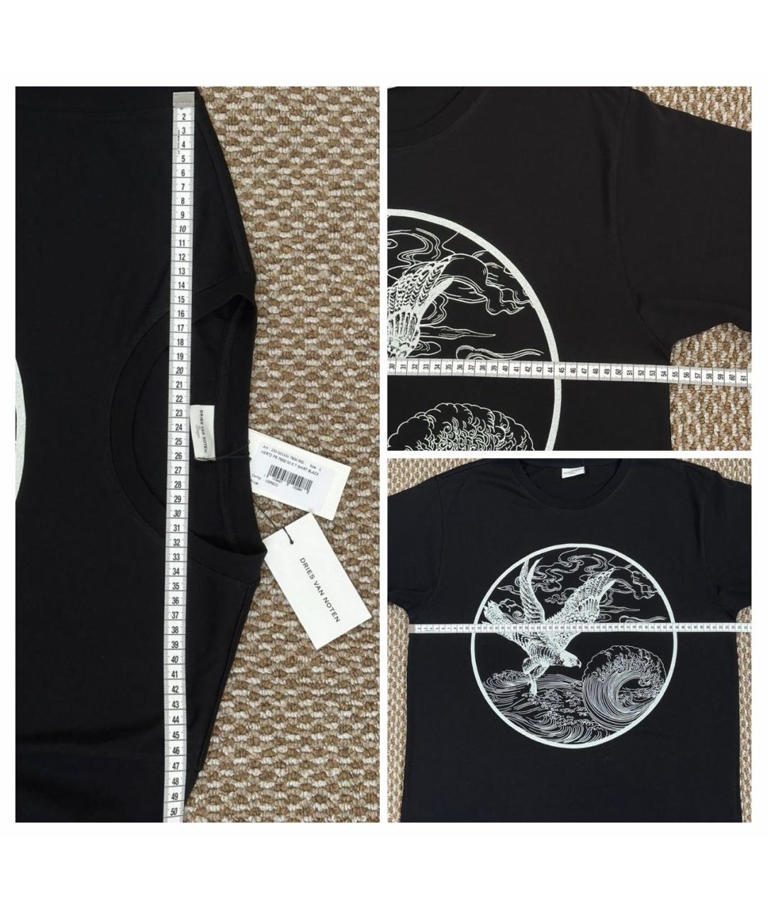 DRIES VAN NOTEN Черная хлопковая футболка, фото 6