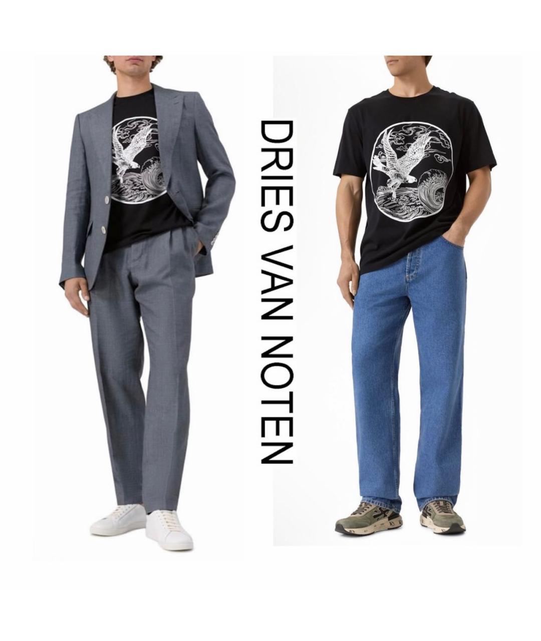 DRIES VAN NOTEN Черная хлопковая футболка, фото 5