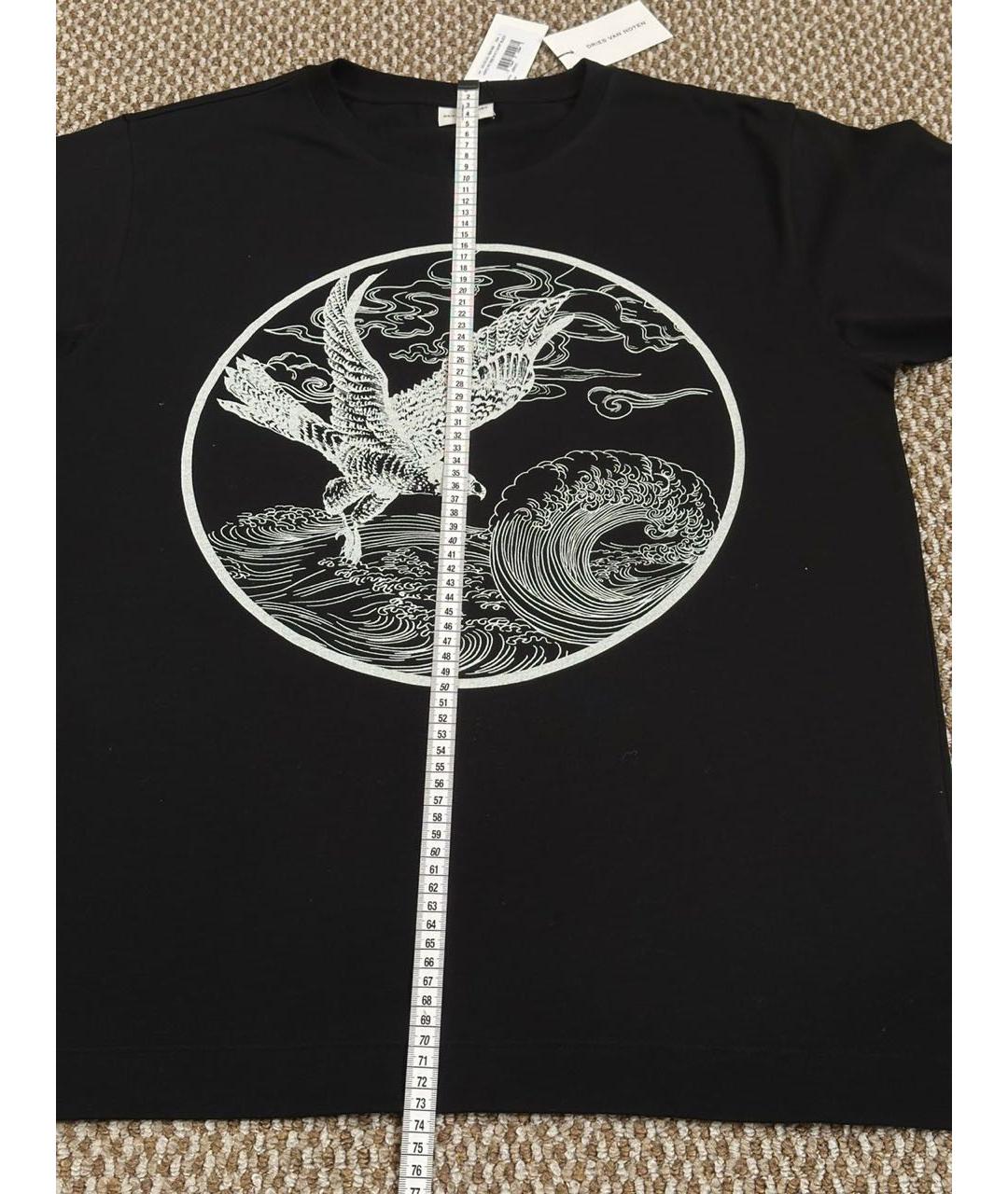 DRIES VAN NOTEN Черная хлопковая футболка, фото 7