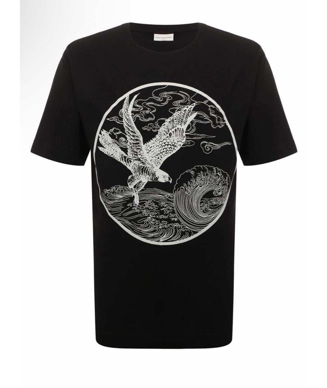 DRIES VAN NOTEN Черная хлопковая футболка, фото 9