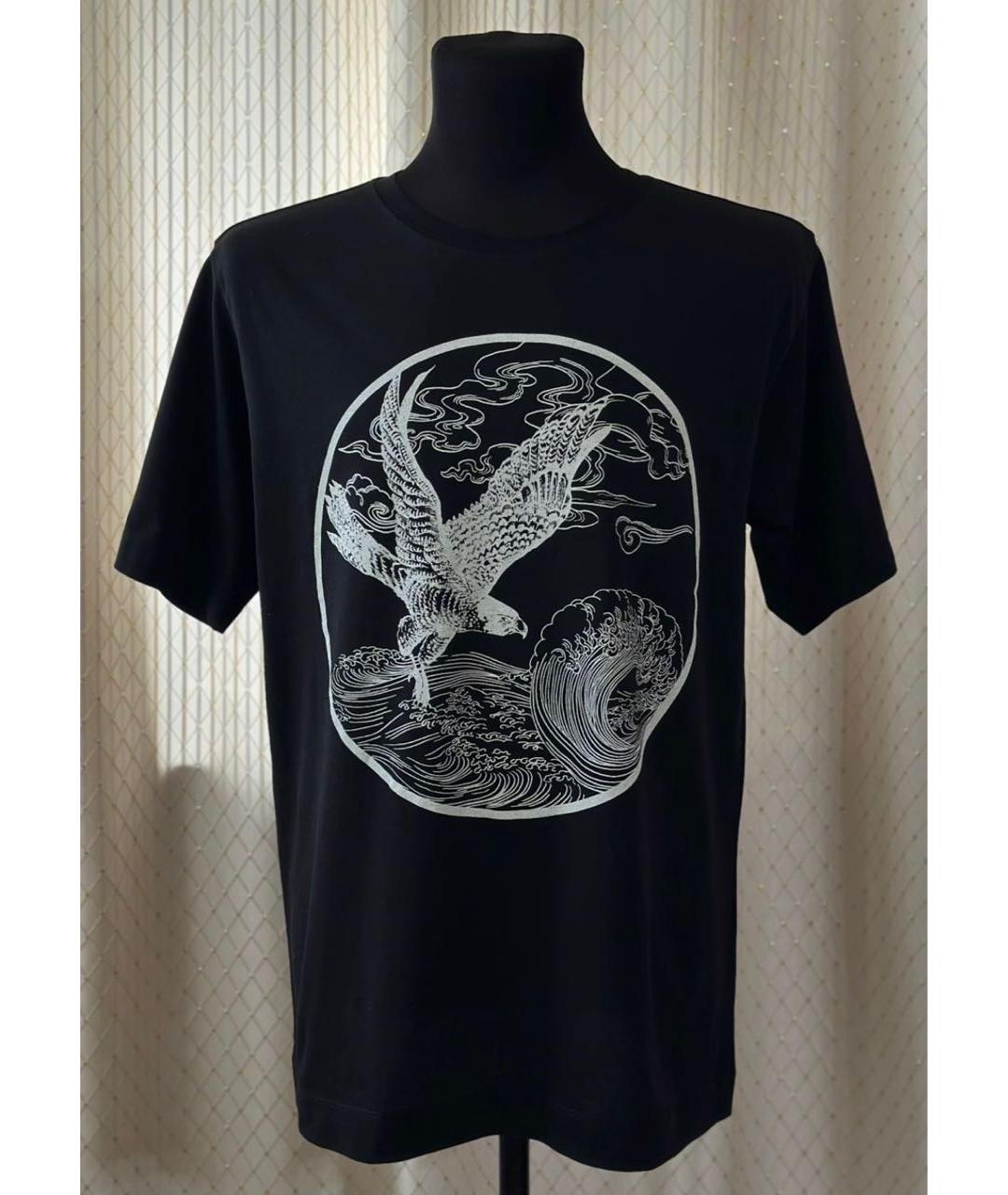 DRIES VAN NOTEN Черная хлопковая футболка, фото 2