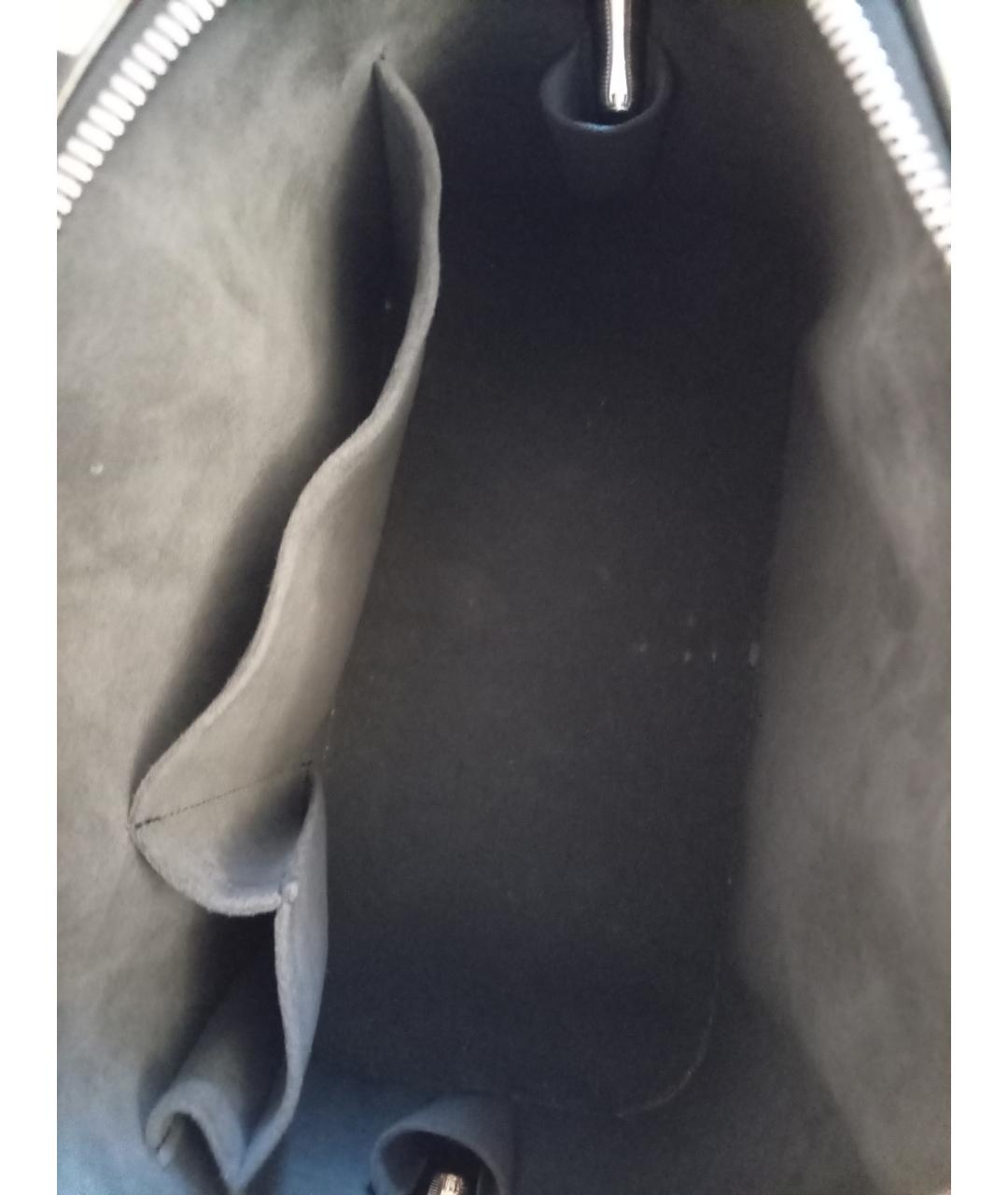 LOUIS VUITTON Черная кожаная сумка с короткими ручками, фото 4