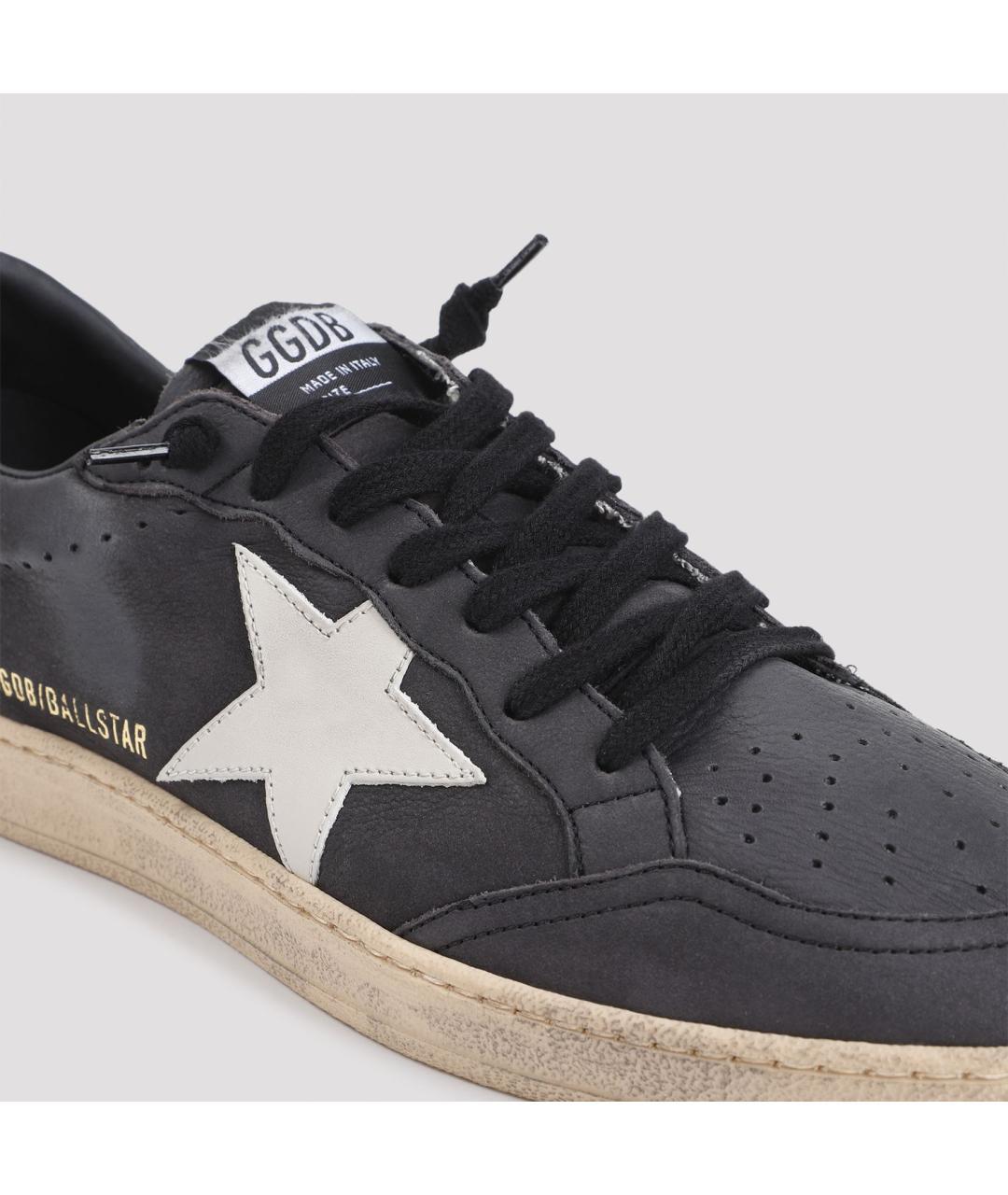 GOLDEN GOOSE DELUXE BRAND Черные кожаные низкие кроссовки / кеды, фото 5