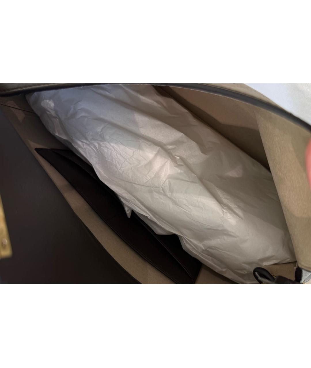 TOTEME Коричневая кожаная сумка через плечо, фото 4