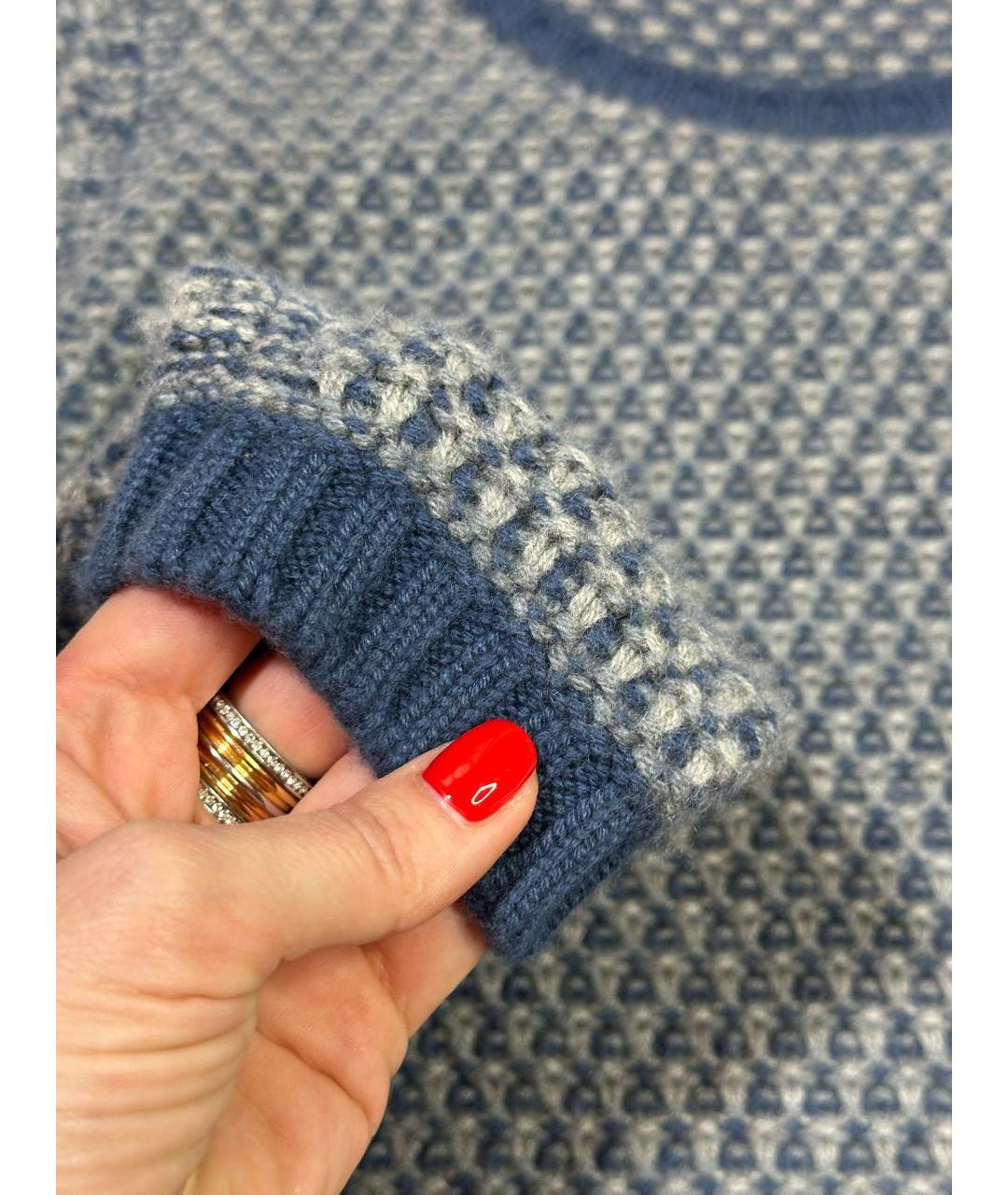 LORO PIANA Синий кашемировый джемпер / свитер, фото 7