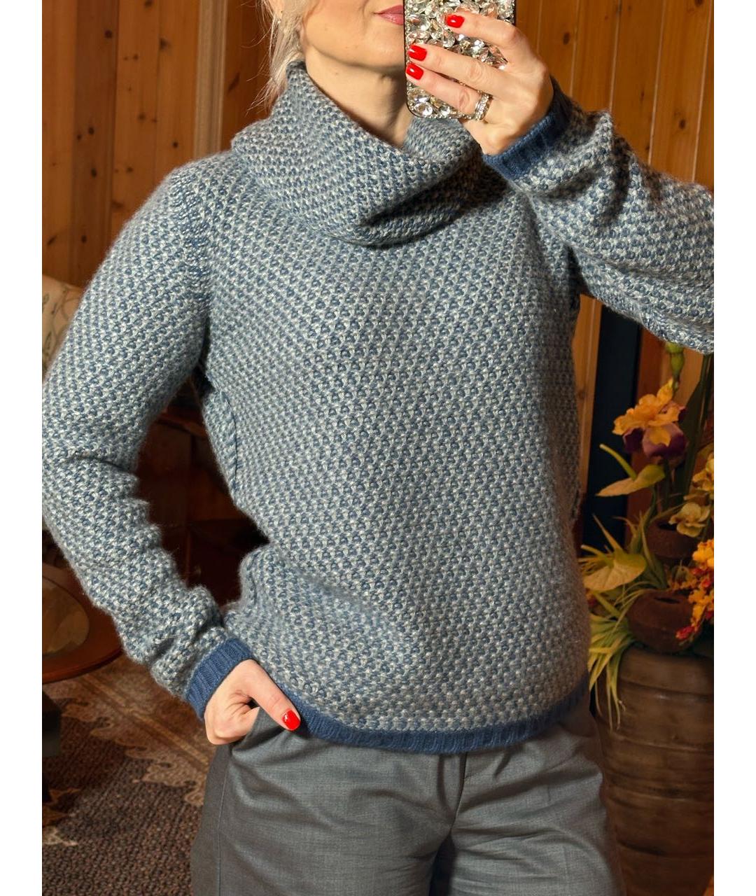 LORO PIANA Синий кашемировый джемпер / свитер, фото 4