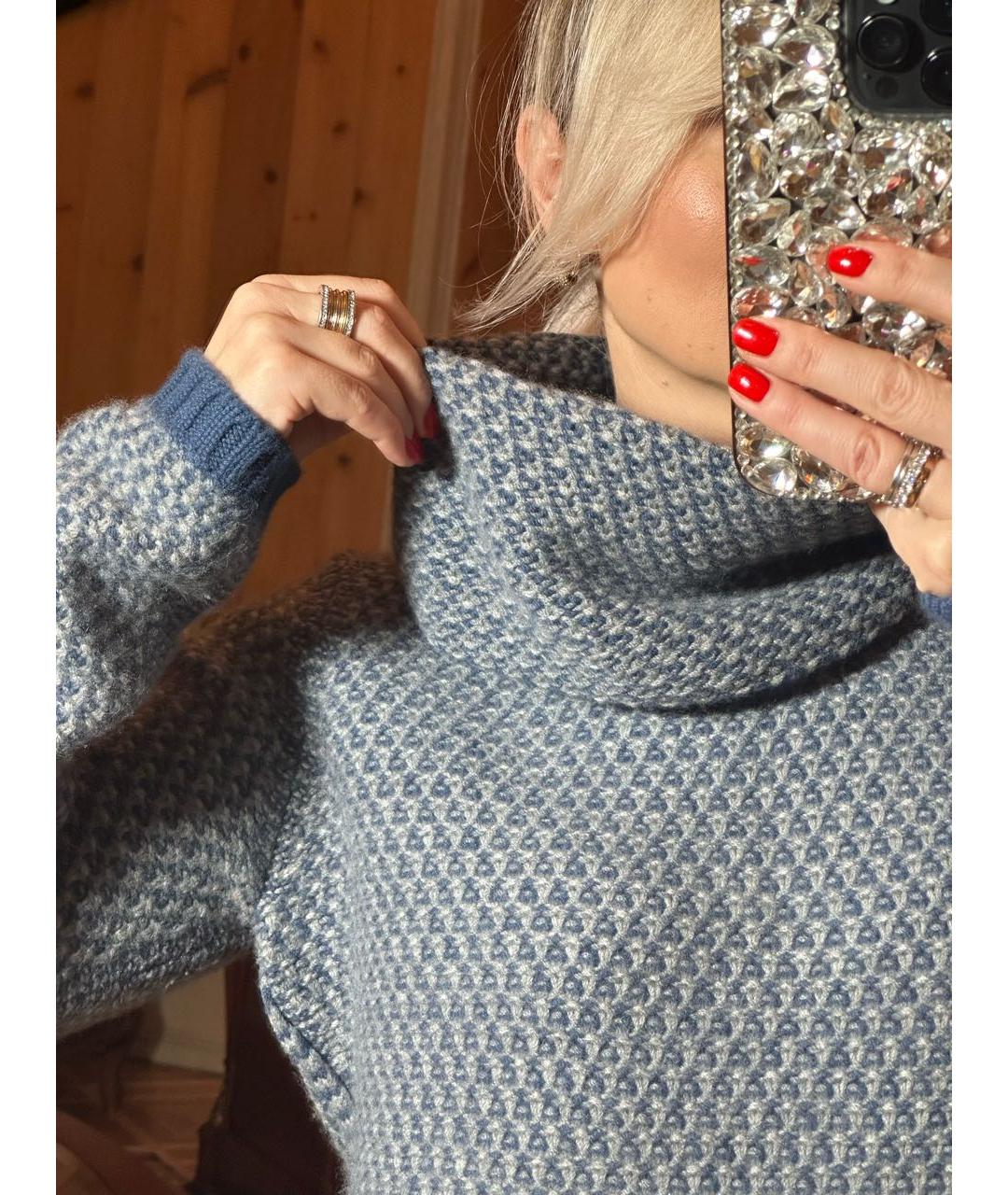 LORO PIANA Синий кашемировый джемпер / свитер, фото 3