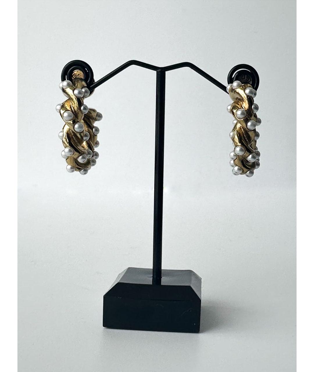 OSCAR DE LA RENTA Золотые металлические серьги, фото 4