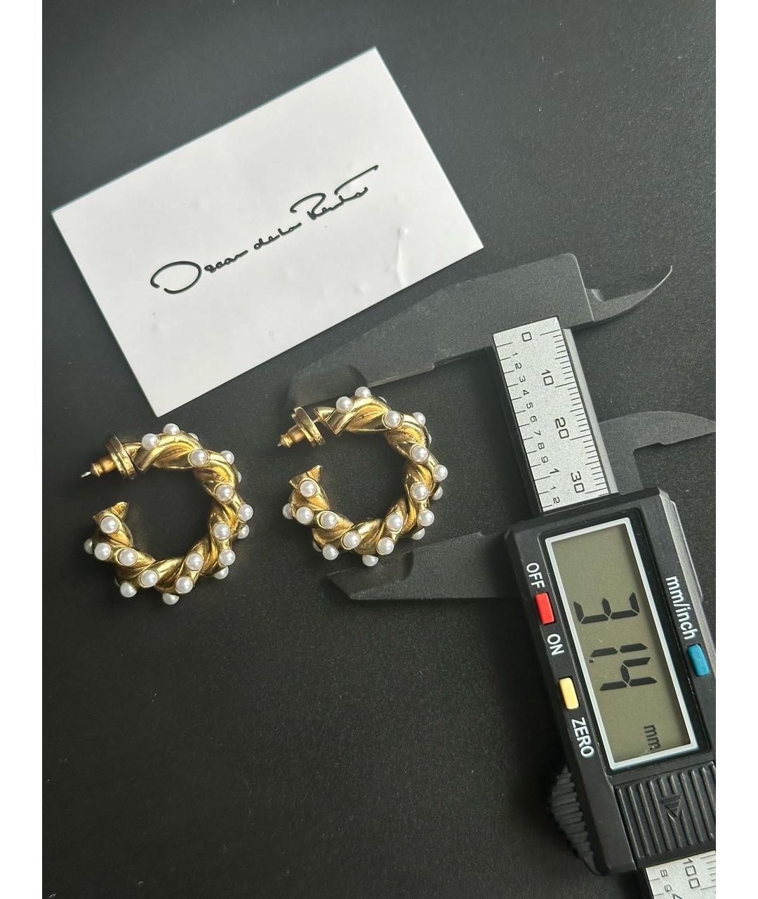 OSCAR DE LA RENTA Золотые металлические серьги, фото 6