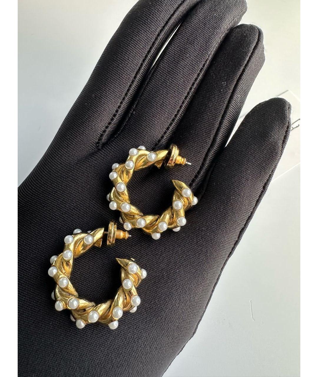 OSCAR DE LA RENTA Золотые металлические серьги, фото 5