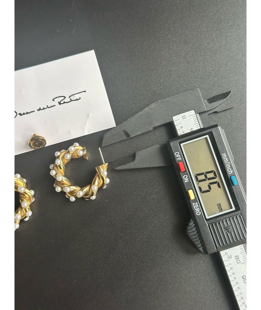 OSCAR DE LA RENTA Золотые металлические серьги, фото 7