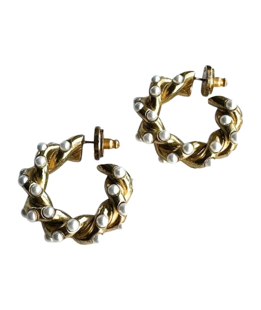 OSCAR DE LA RENTA Золотые металлические серьги, фото 1