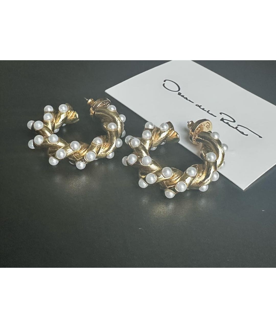 OSCAR DE LA RENTA Золотые металлические серьги, фото 2