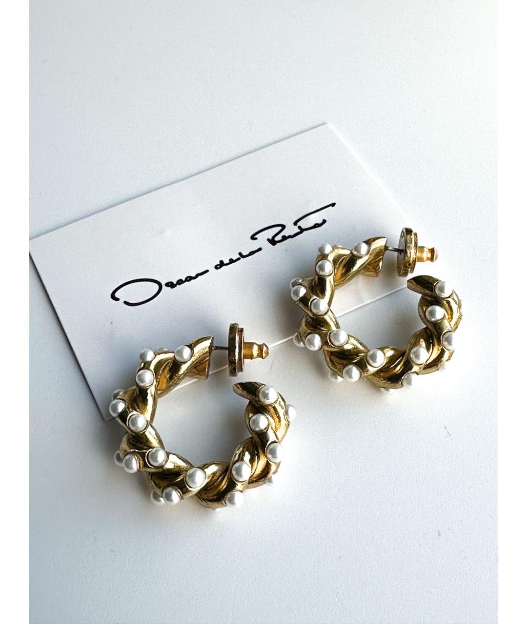 OSCAR DE LA RENTA Золотые металлические серьги, фото 2