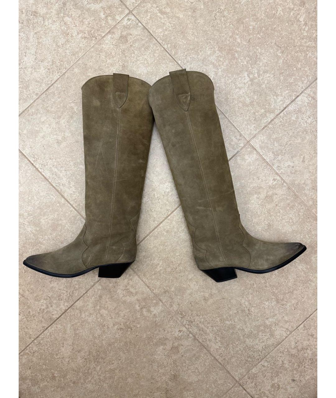 ISABEL MARANT Коричневые замшевые сапоги, фото 4