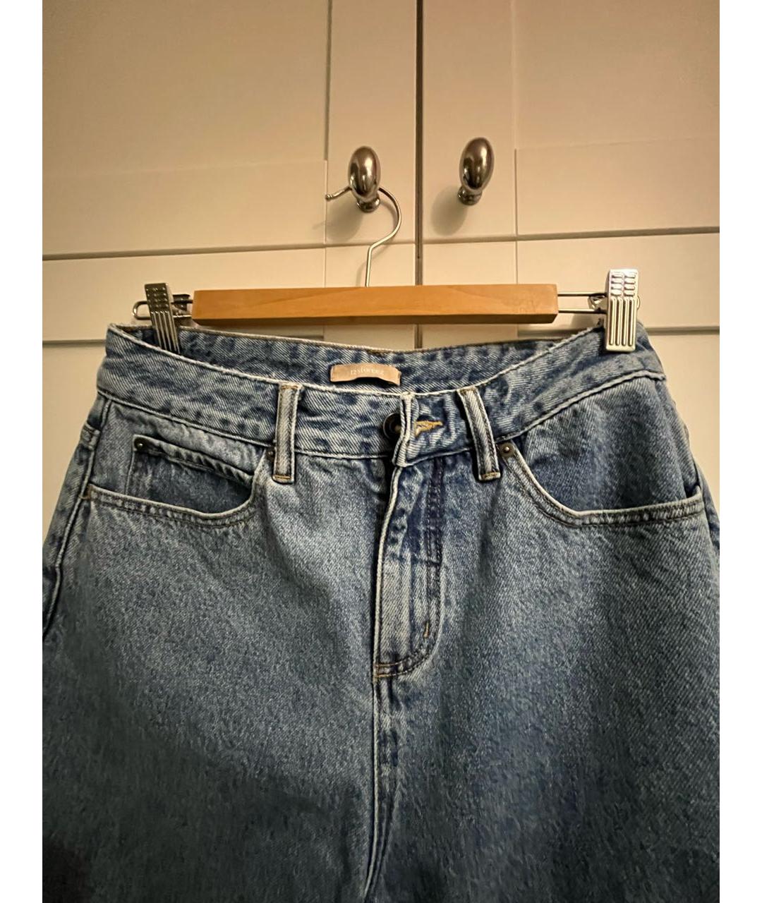 12 STOREEZ Голубые хлопковые джинсы слим, фото 4