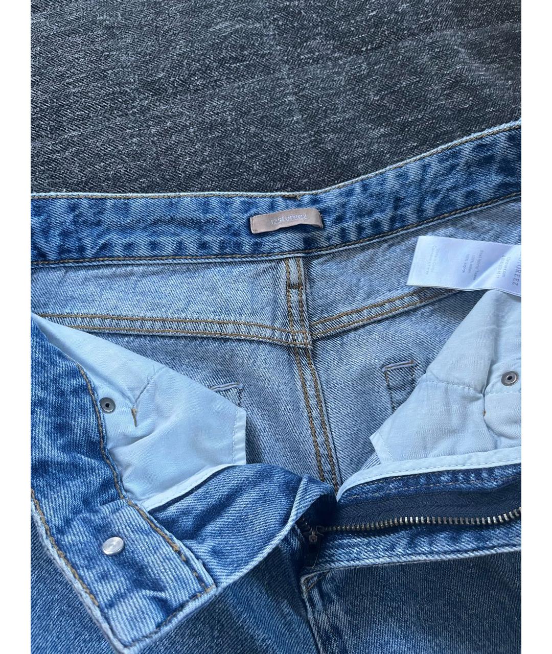 12 STOREEZ Голубые хлопковые джинсы слим, фото 3