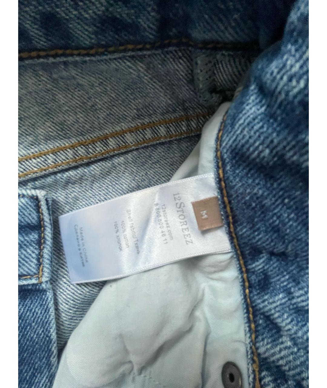 12 STOREEZ Голубые хлопковые джинсы слим, фото 6