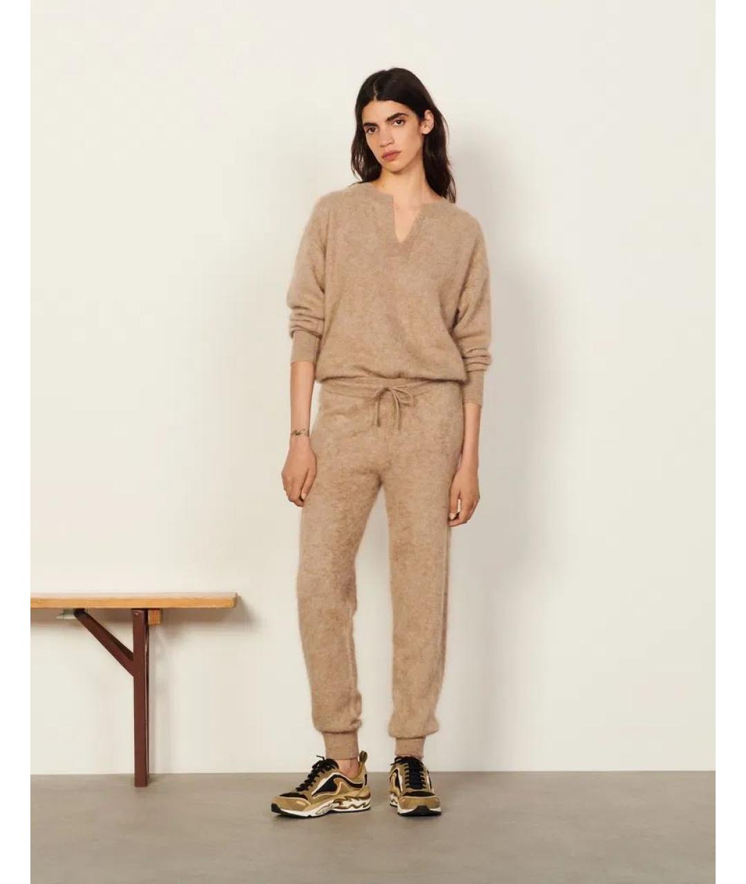 SANDRO Бежевые кашемировые брюки узкие, фото 6