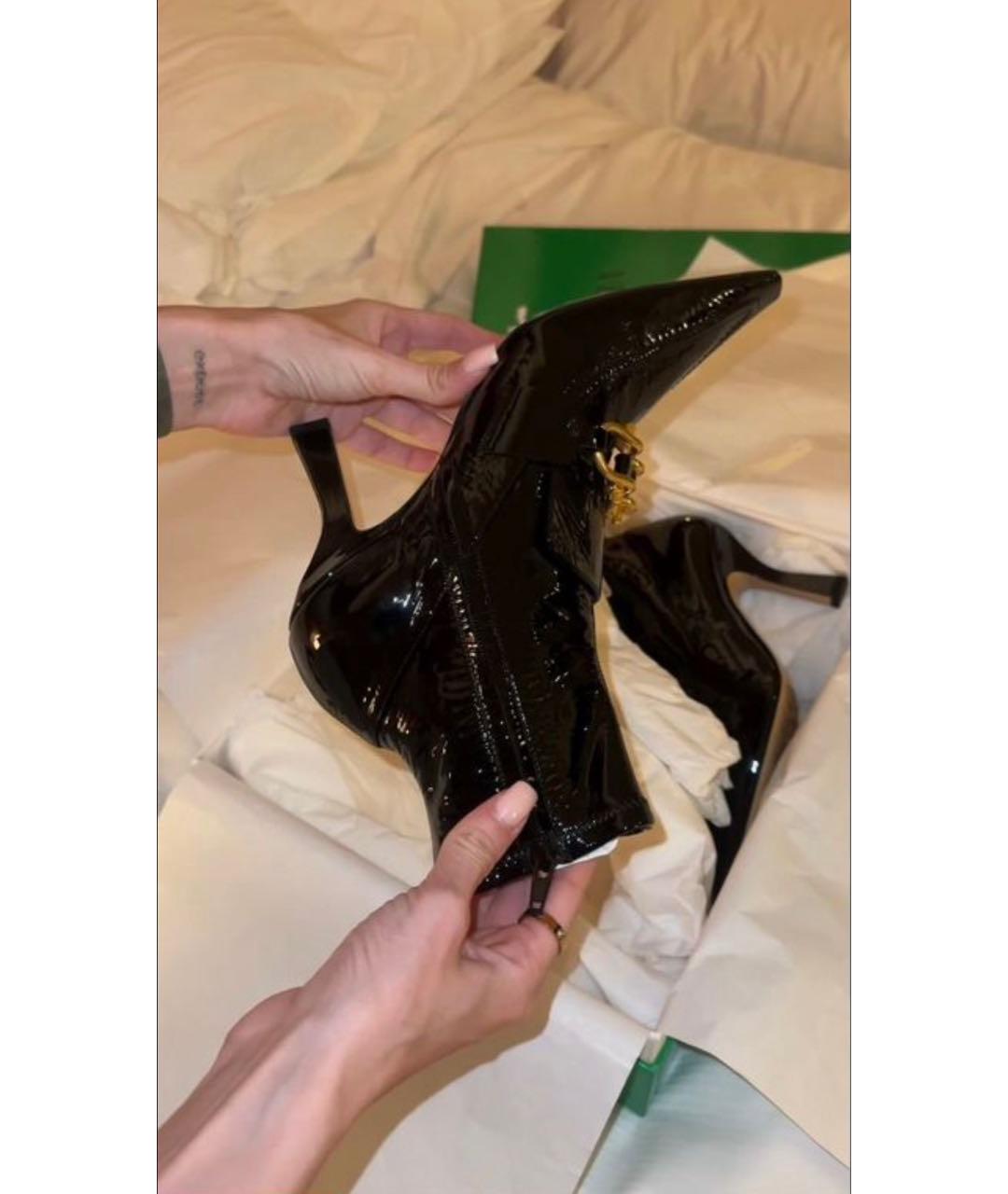 BOTTEGA VENETA Черные ботильоны из лакированной кожи, фото 3