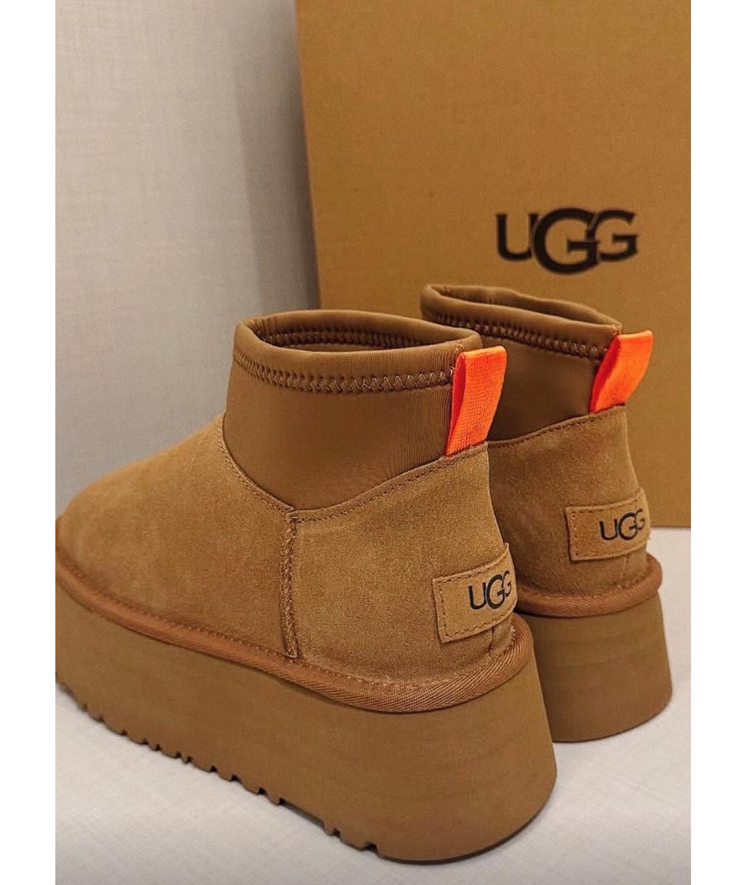 UGG AUSTRALIA Бежевые замшевые ботинки, фото 6