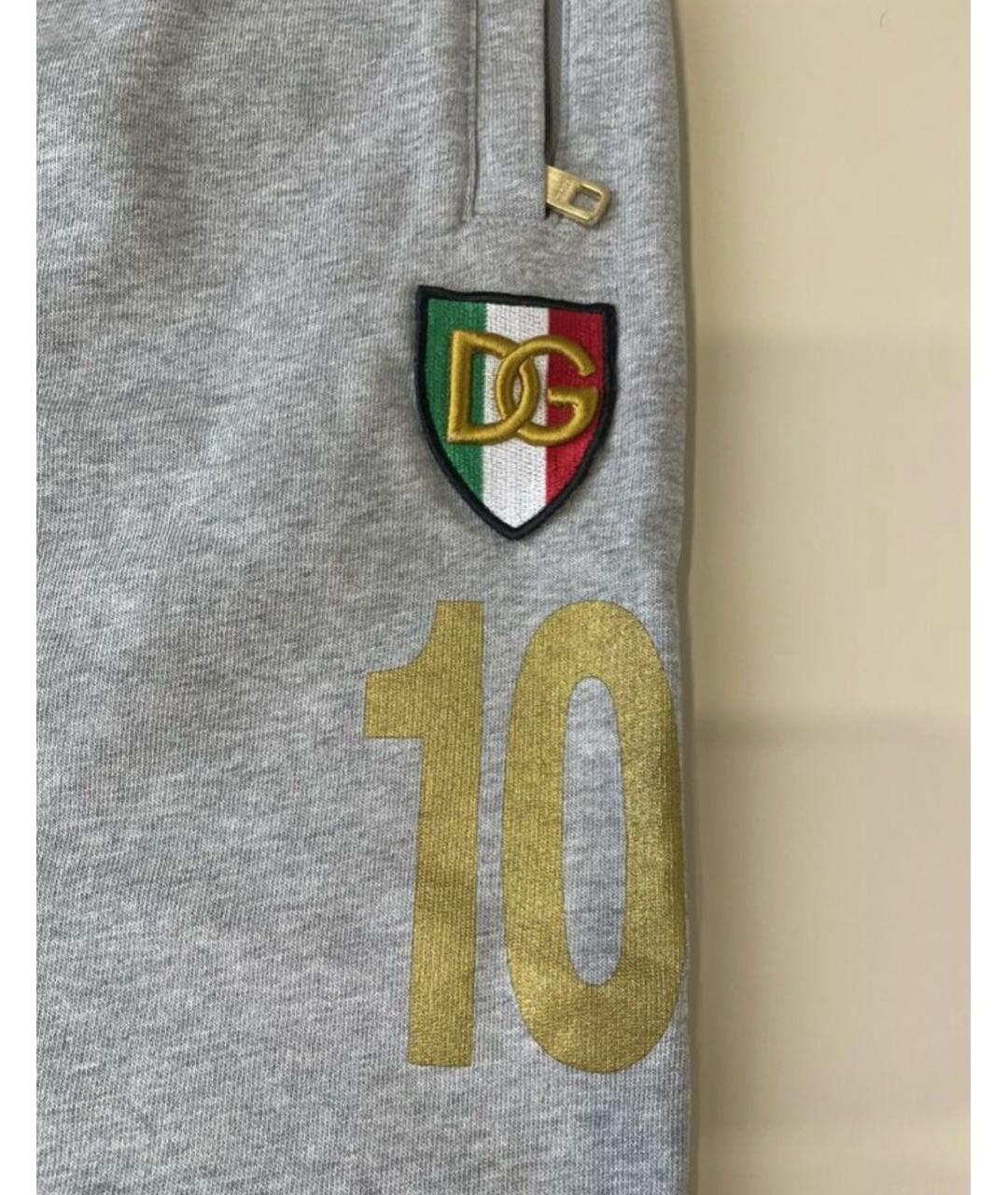 DOLCE&GABBANA Серые хлопковые повседневные брюки, фото 5