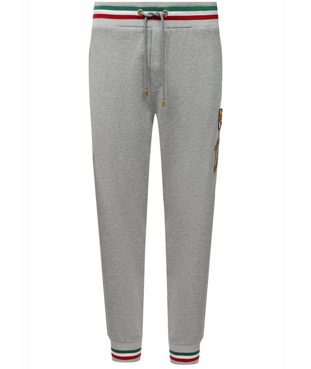 DOLCE&GABBANA Серые хлопковые повседневные брюки, фото 1