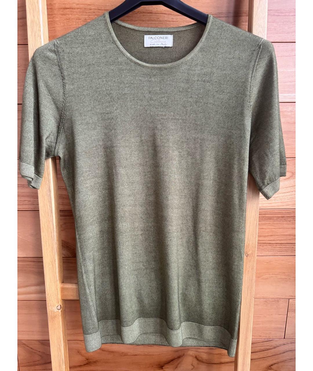 FALCONERI Хаки кашемировая футболка, фото 6