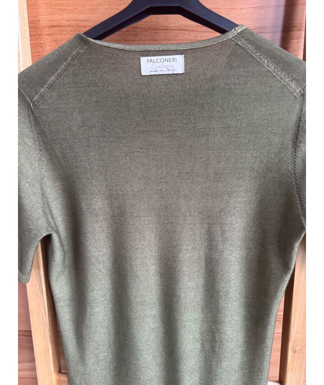 FALCONERI Хаки кашемировая футболка, фото 3