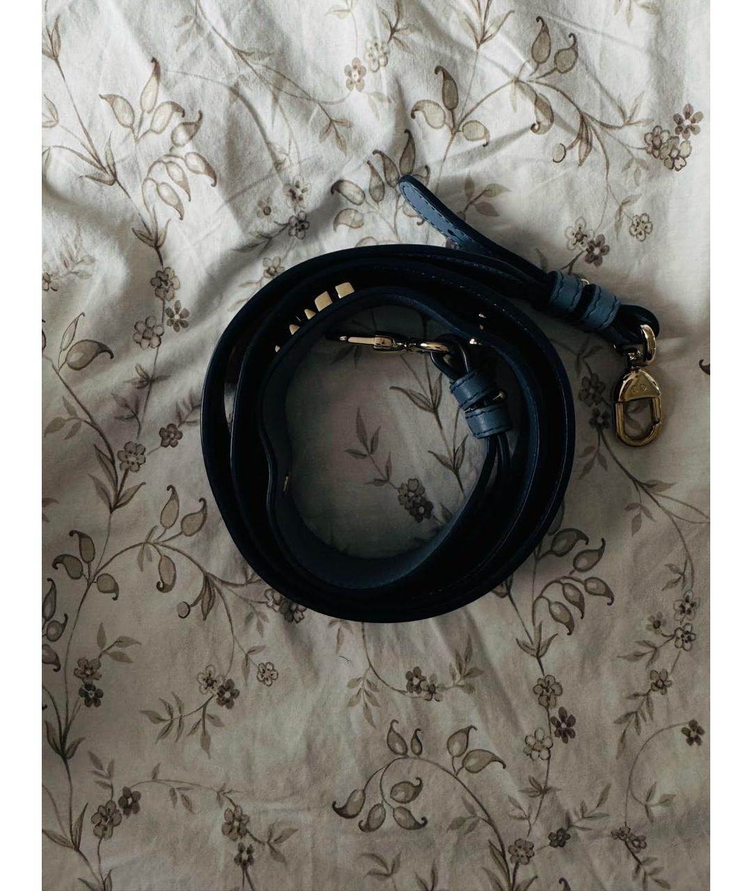 CHRISTIAN DIOR Синяя кожаная сумка с короткими ручками, фото 5