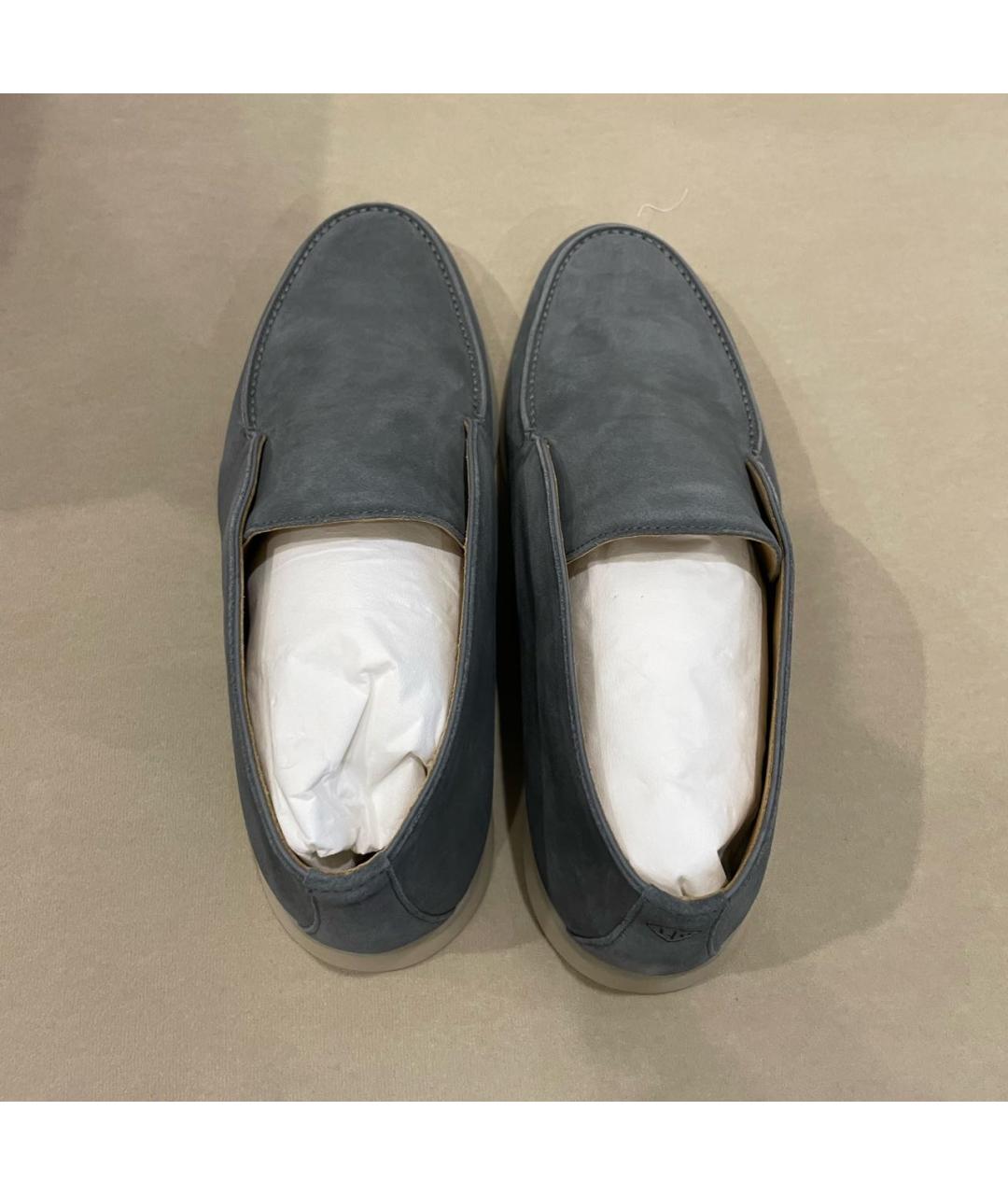 LORO PIANA Серые замшевые низкие ботинки, фото 3