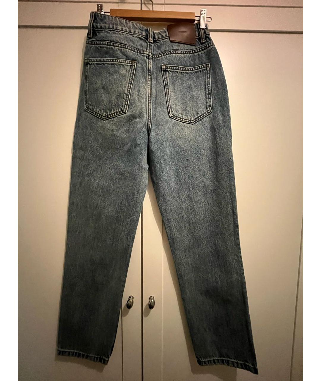 12 STOREEZ Синие хлопковые прямые джинсы, фото 2