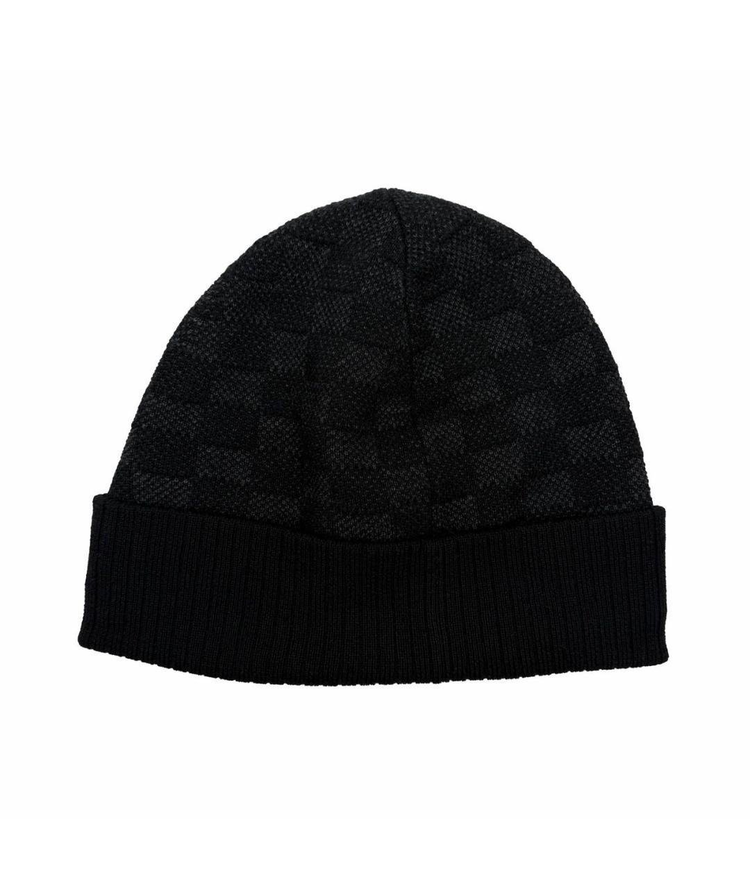 LOUIS VUITTON Черная шерстяная шапка, фото 2