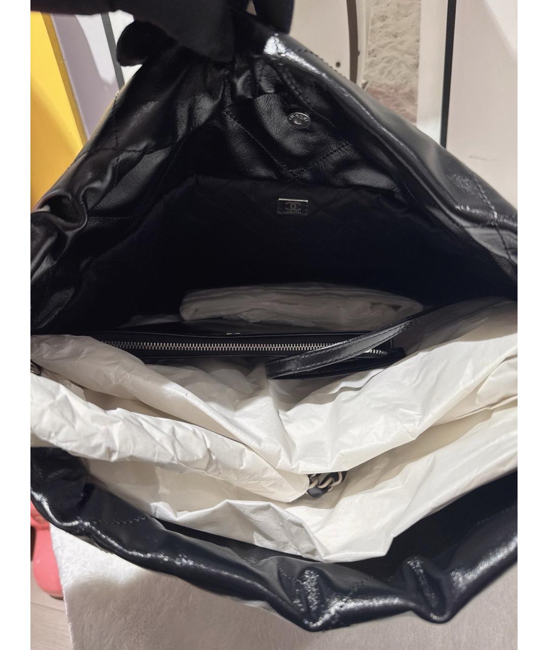 CHANEL Черная кожаная сумка через плечо, фото 5