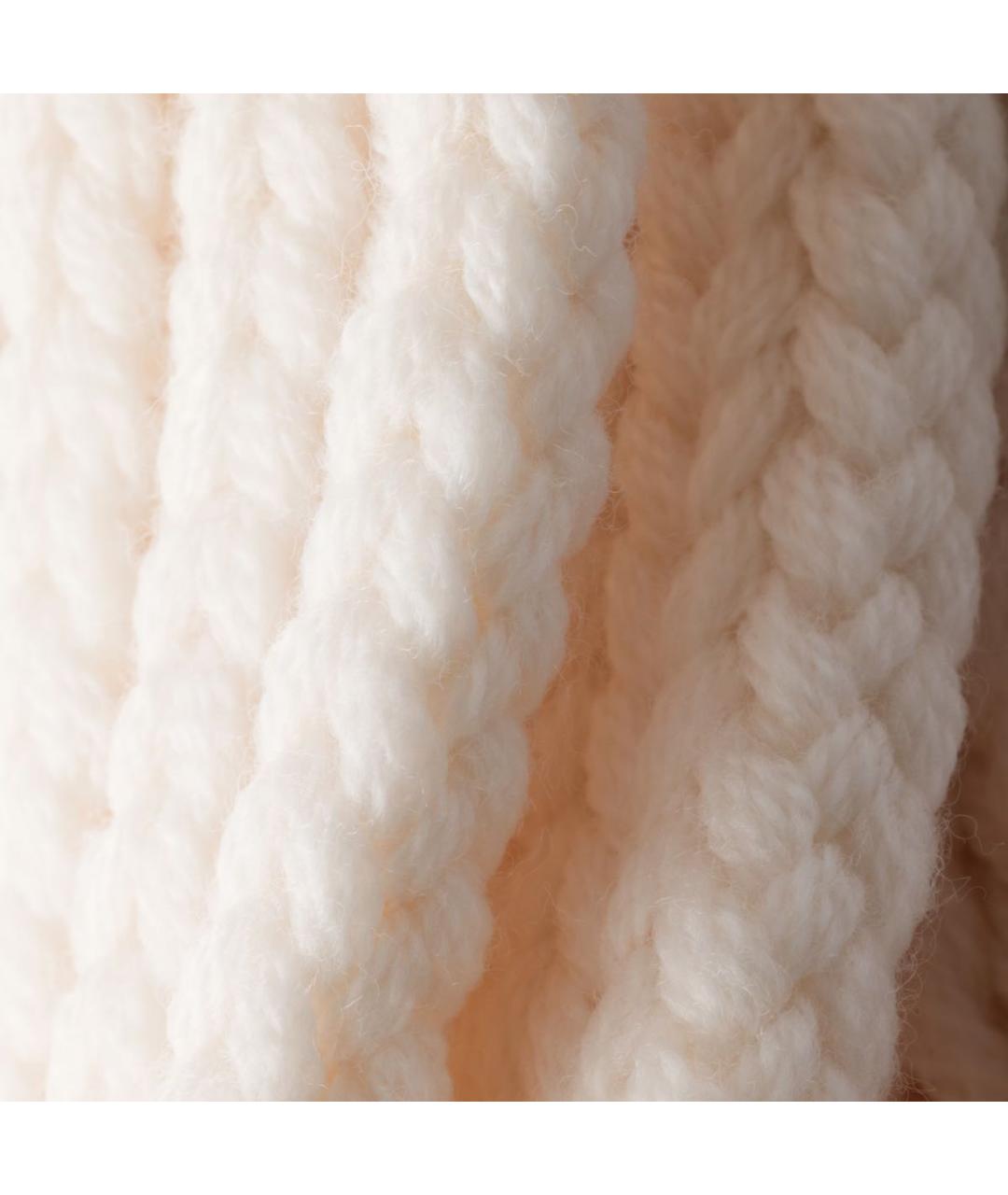 PRADA Белый шерстяной шарф, фото 3