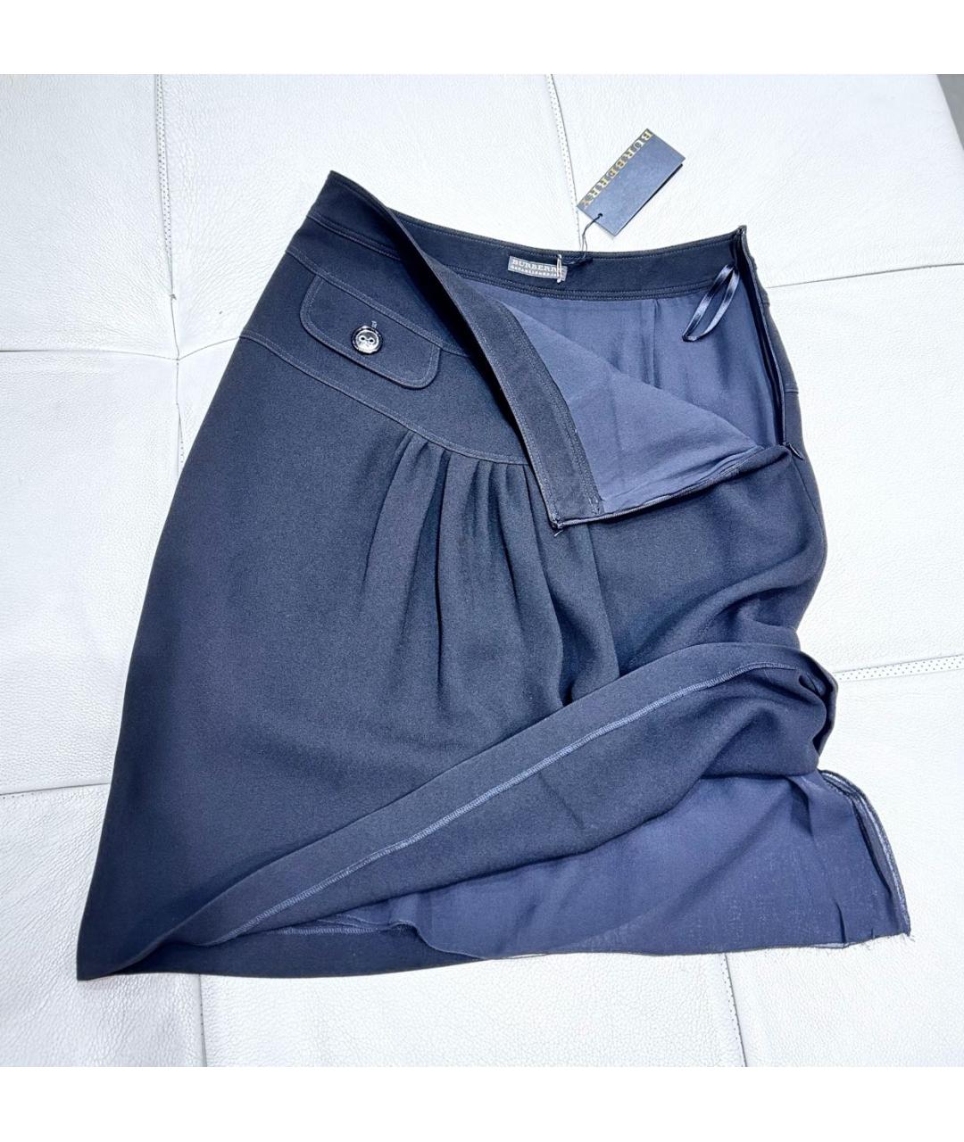 BURBERRY Черная ацетатная юбка миди, фото 5