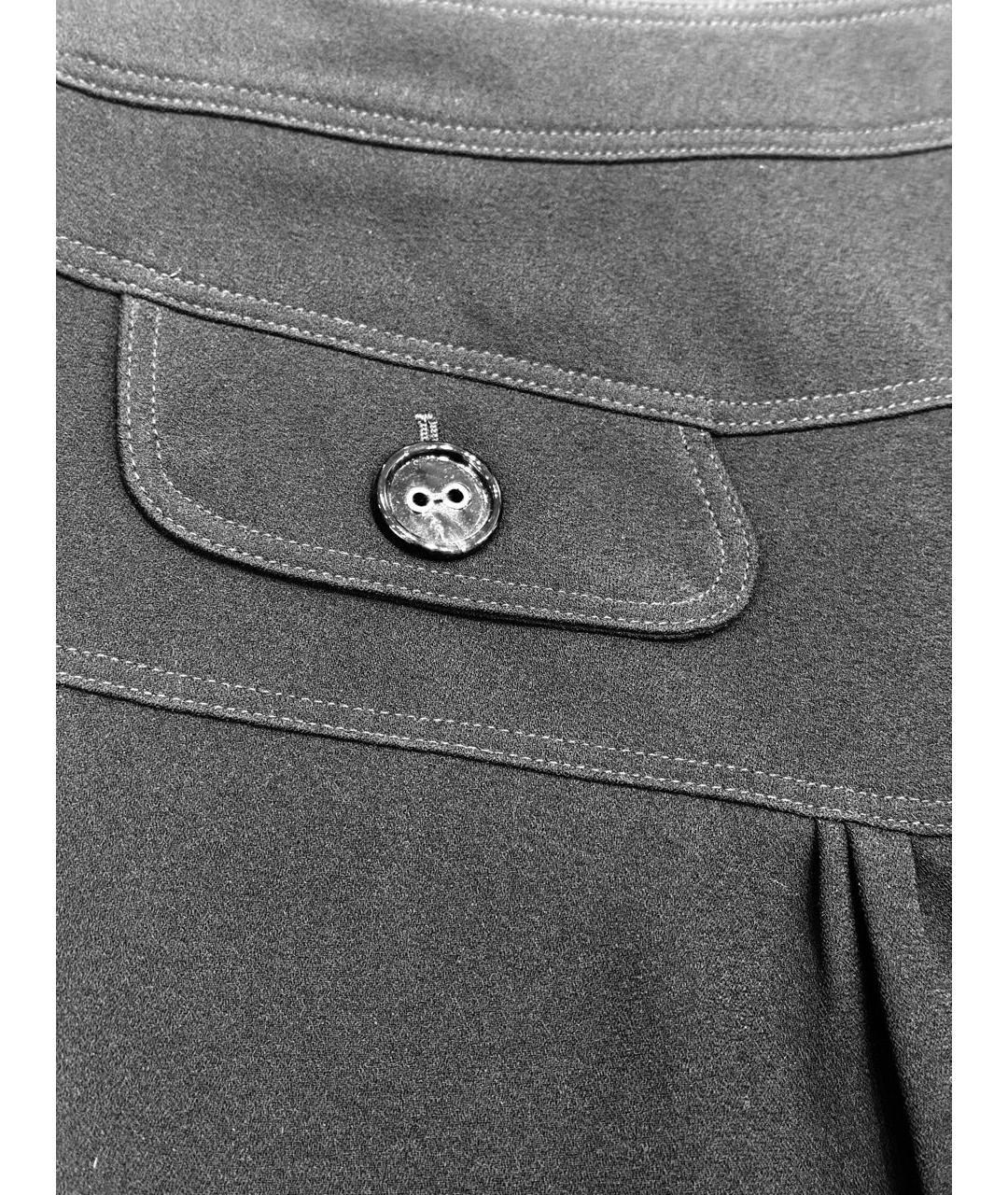 BURBERRY Черная ацетатная юбка миди, фото 4