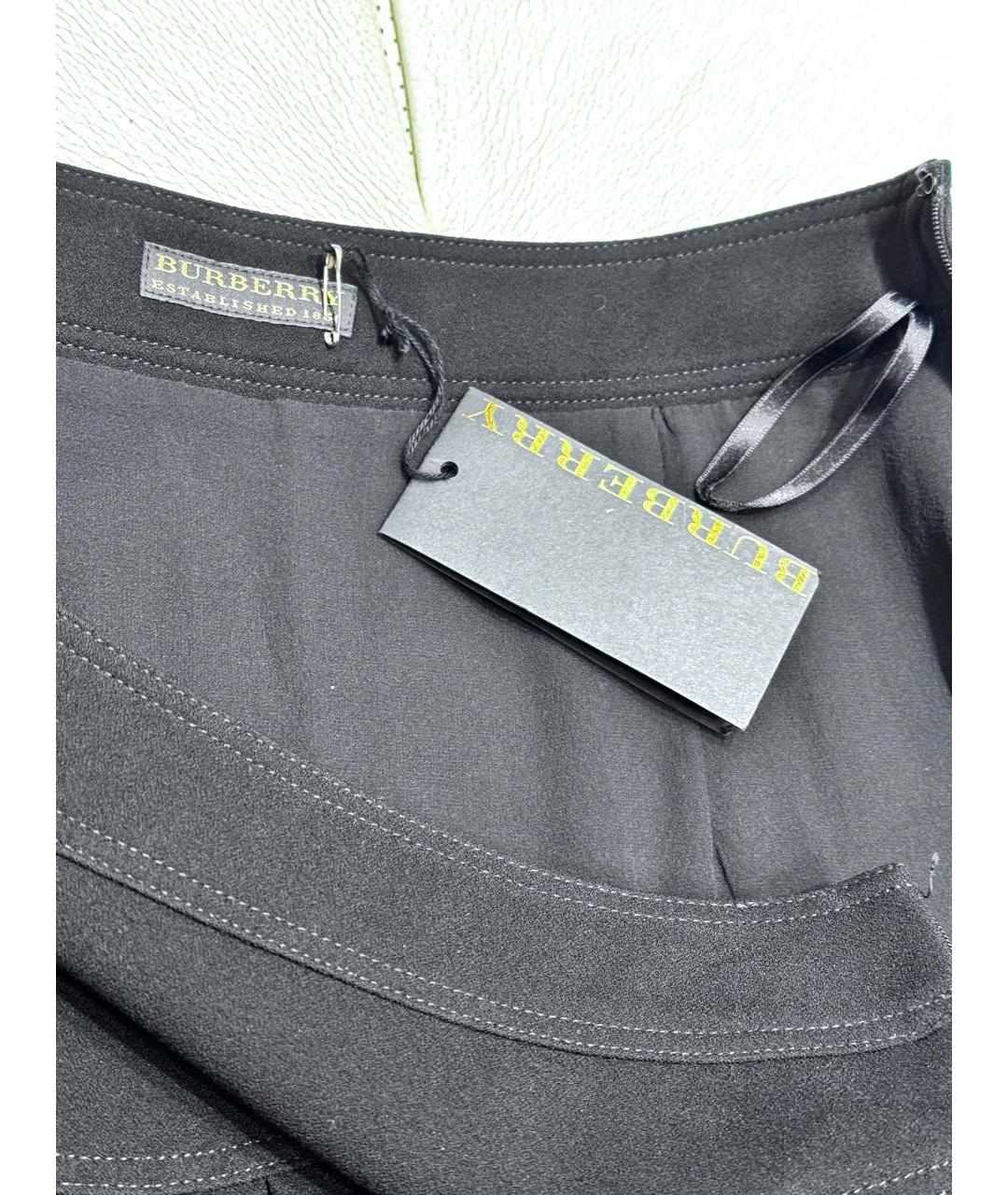 BURBERRY Черная ацетатная юбка миди, фото 3