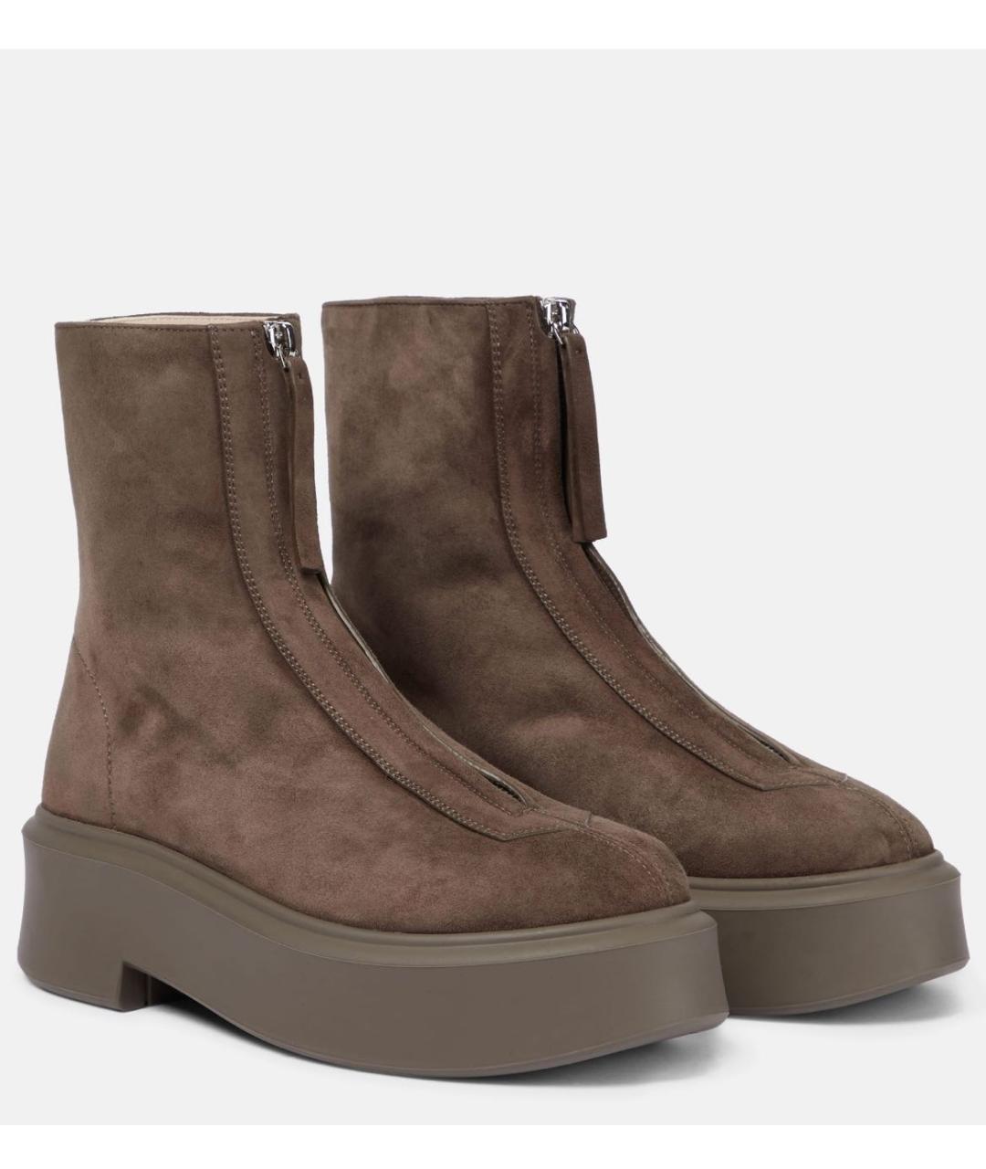 THE ROW Коричневые нубуковые ботинки, фото 2