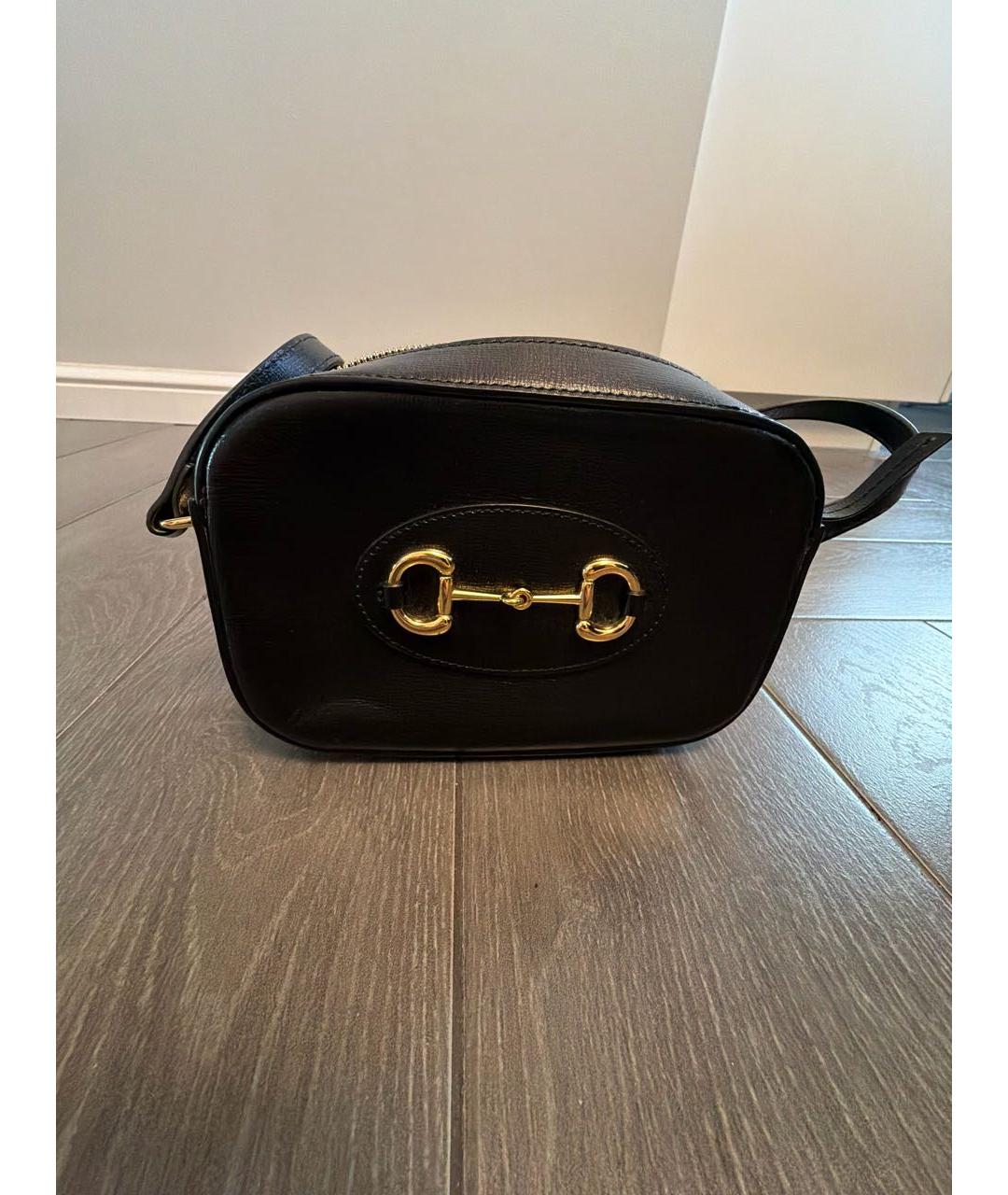 GUCCI Черная кожаная сумка через плечо, фото 6