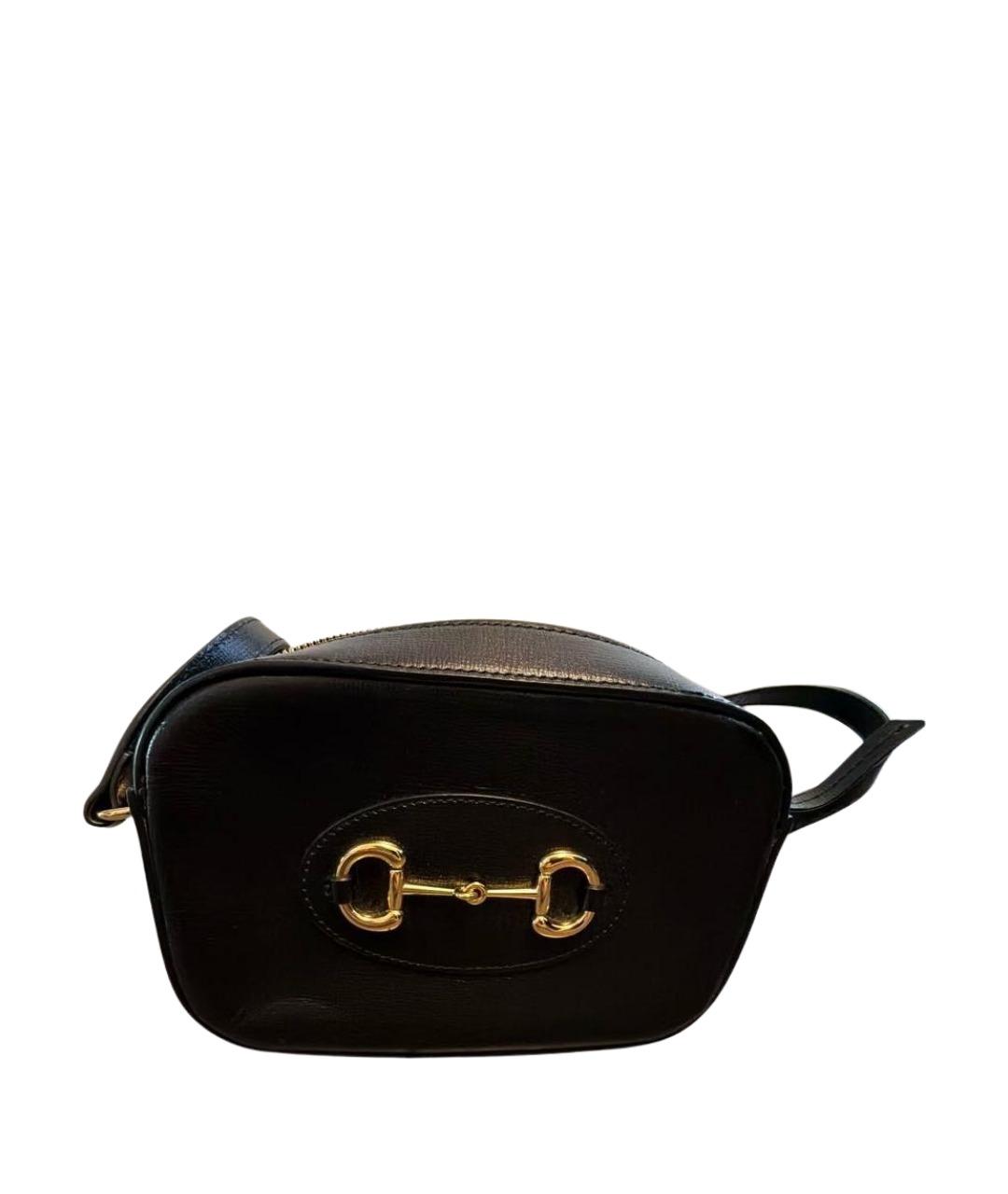 GUCCI Черная кожаная сумка через плечо, фото 1