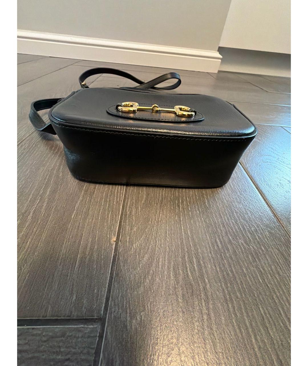 GUCCI Черная кожаная сумка через плечо, фото 4