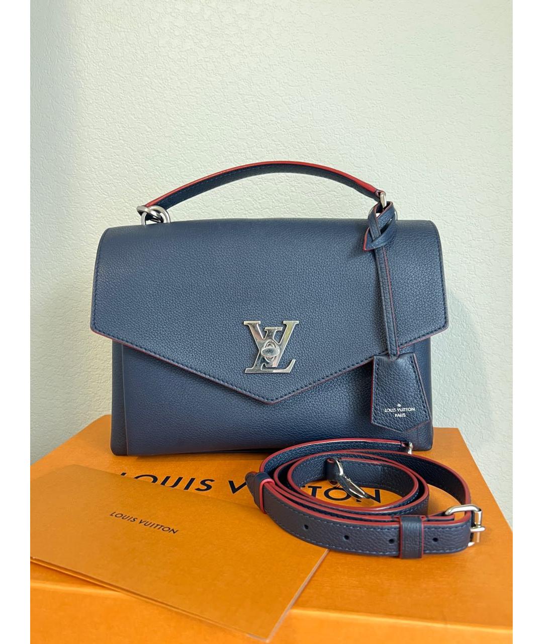 LOUIS VUITTON Темно-синяя кожаная сумка через плечо, фото 9