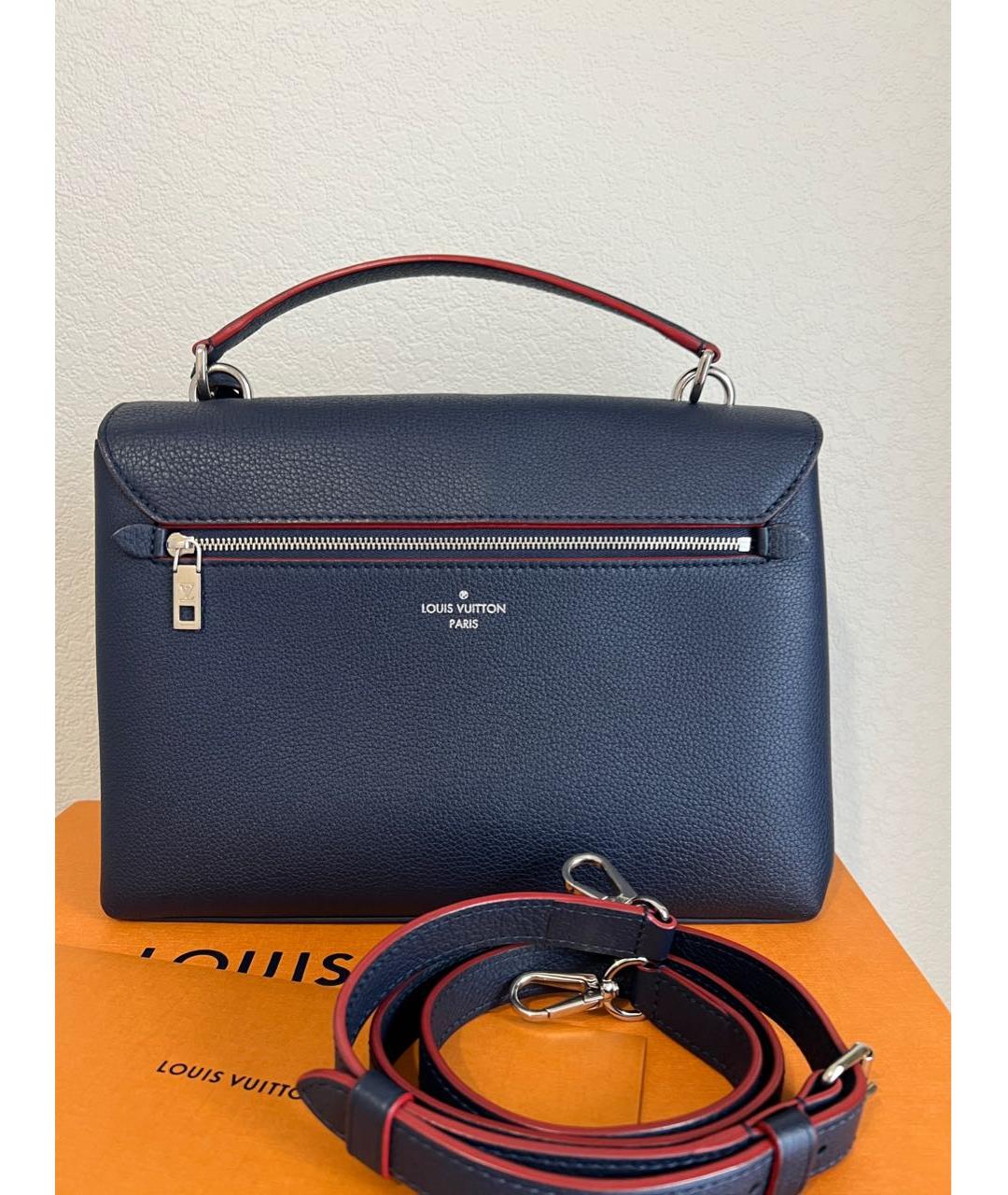 LOUIS VUITTON Темно-синяя кожаная сумка через плечо, фото 4