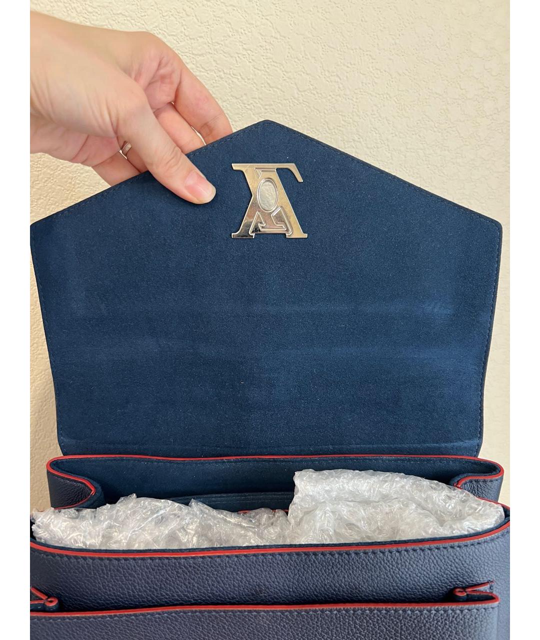 LOUIS VUITTON Темно-синяя кожаная сумка через плечо, фото 6