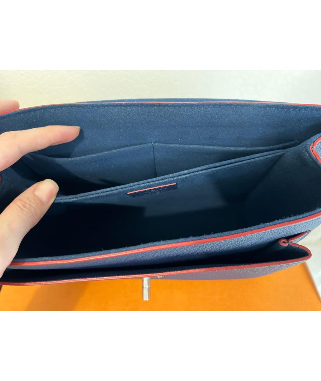 LOUIS VUITTON Темно-синяя кожаная сумка через плечо, фото 7